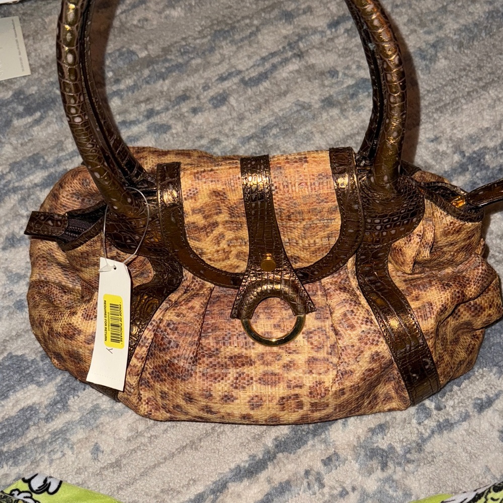 Preston & York Tan Leopard Print Shoulder Bag